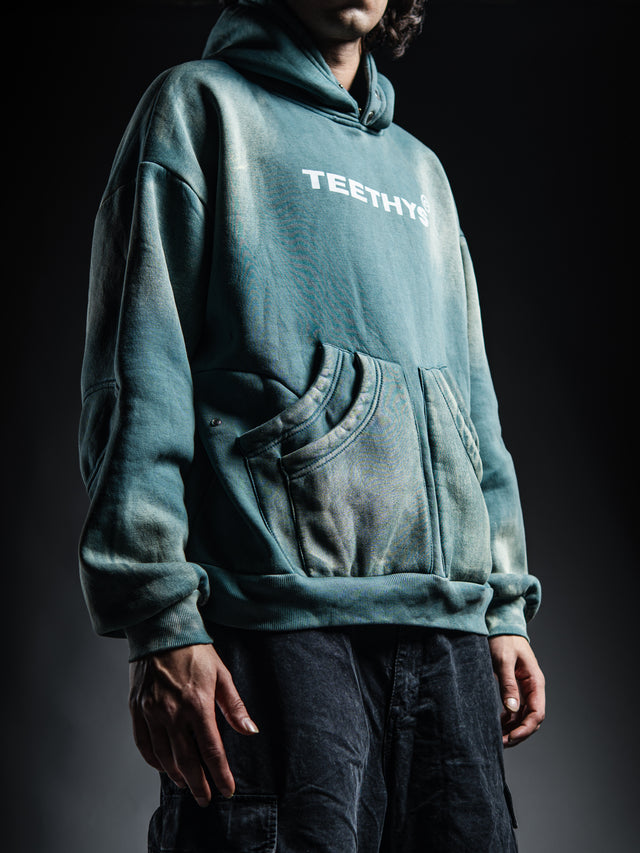 Drowned Age” Hoodie – Washed Sea Green