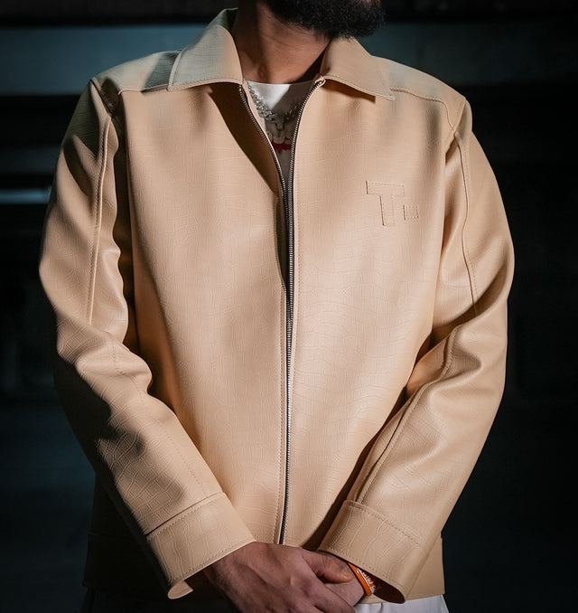Camel Once ' Leather Jacket