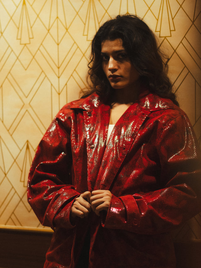 Crimson Viper Leather Jacket