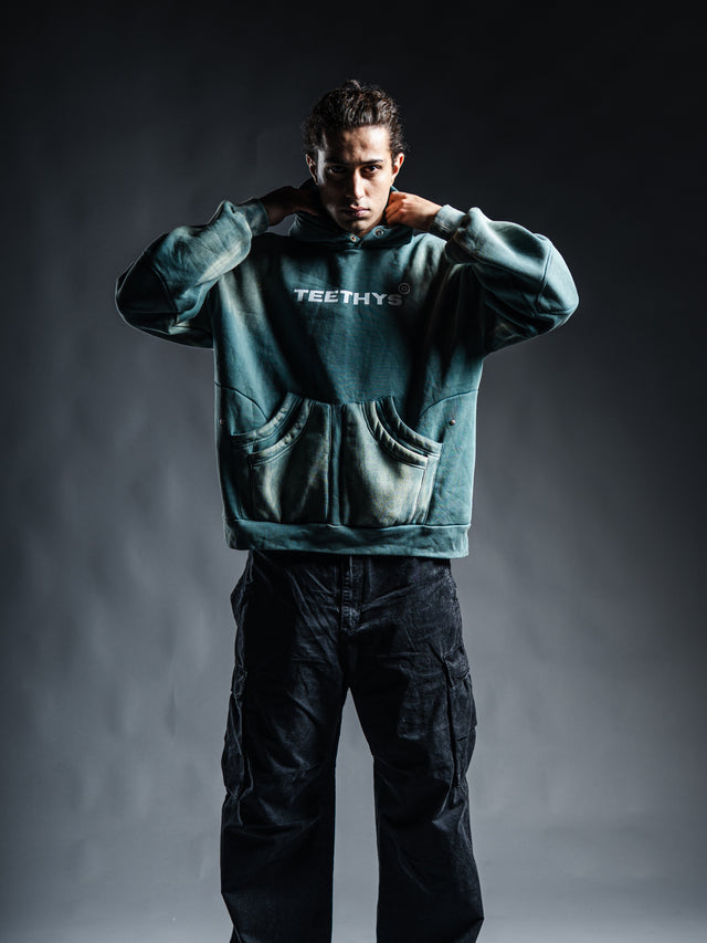 Drowned Age” Hoodie – Washed Sea Green