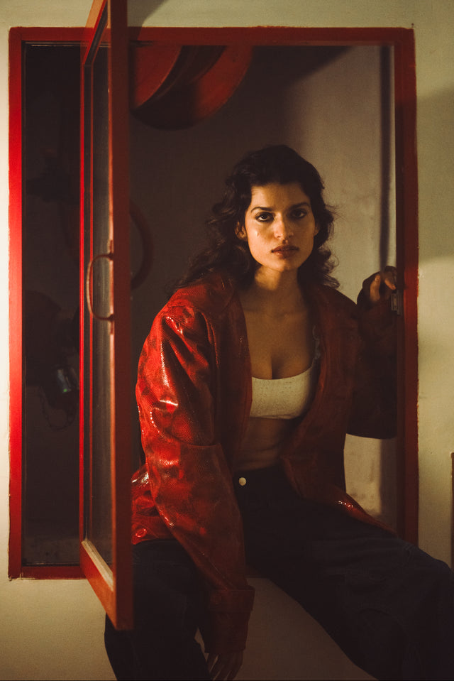 Crimson Viper Leather Jacket